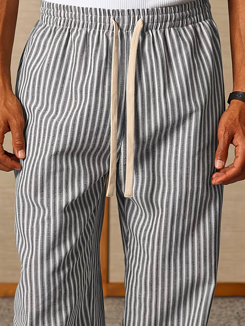 Striped joggers with a wide fit