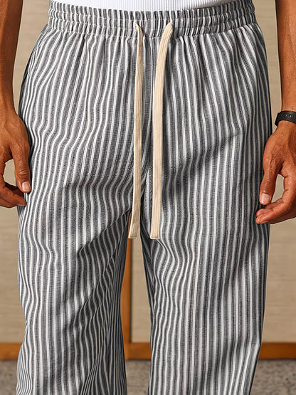 Striped joggers with a wide fit