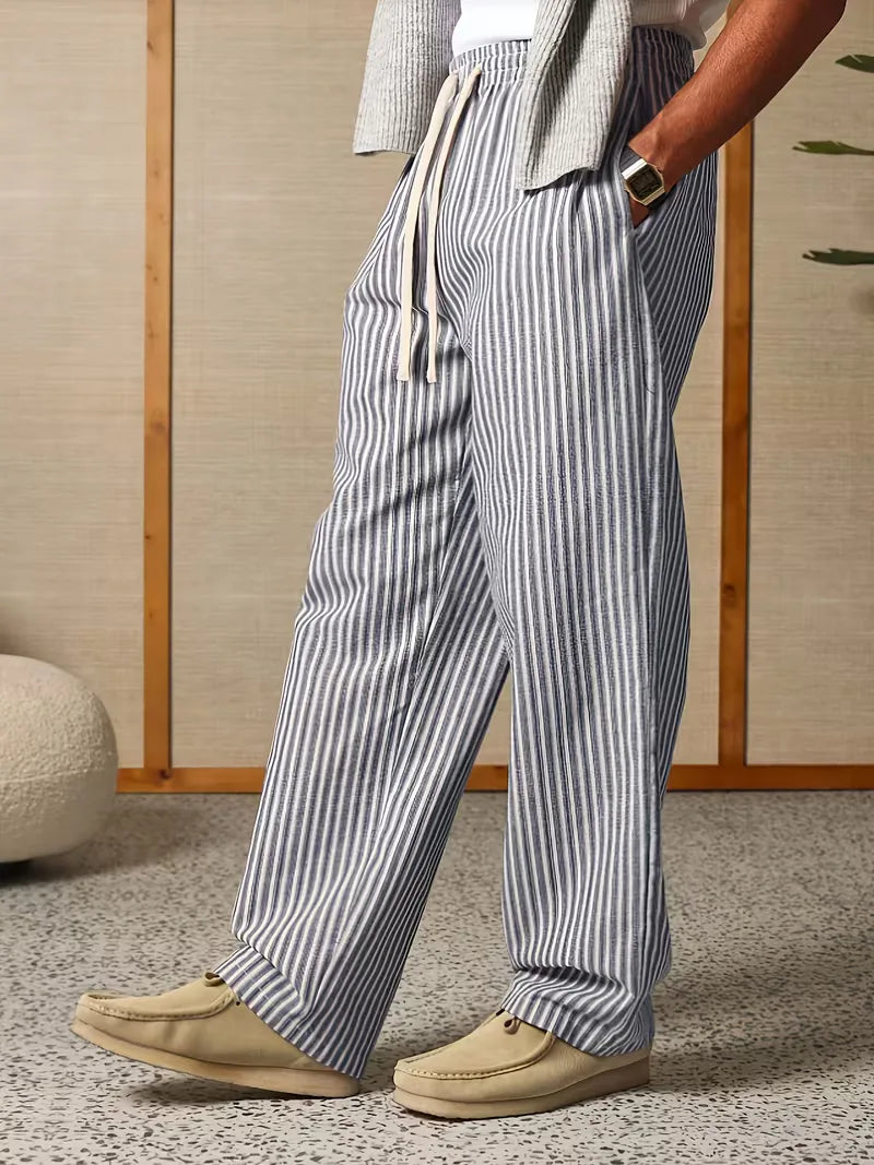Striped joggers with a wide fit