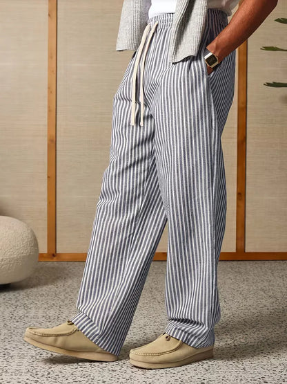 Striped joggers with a wide fit