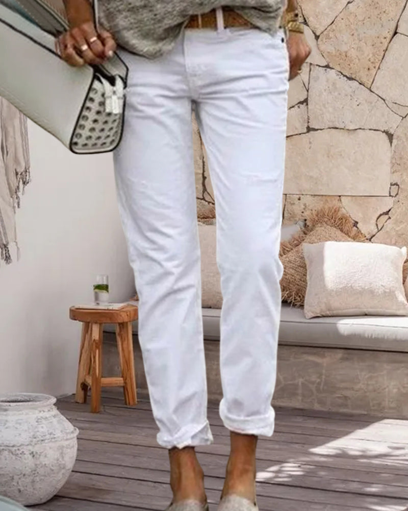 Stylish Casual Plain Colour Trousers