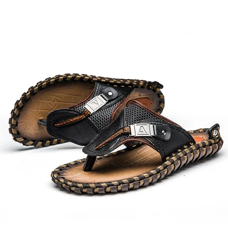 Stylish Leather Flip-Flops for Men