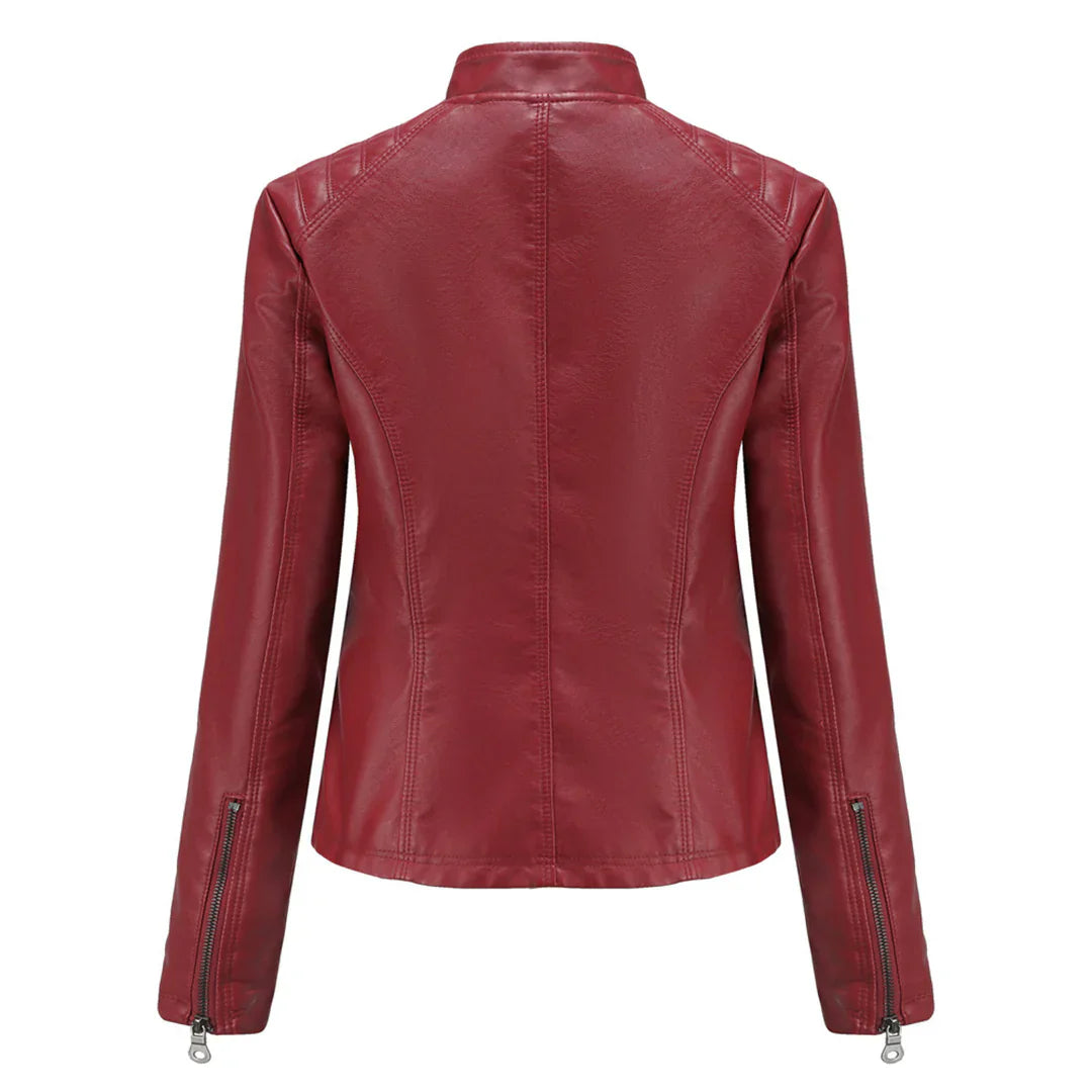 Stylish Leather Women's Jacket with Timeless Design