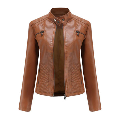 Stylish Leather Women's Jacket with Timeless Design
