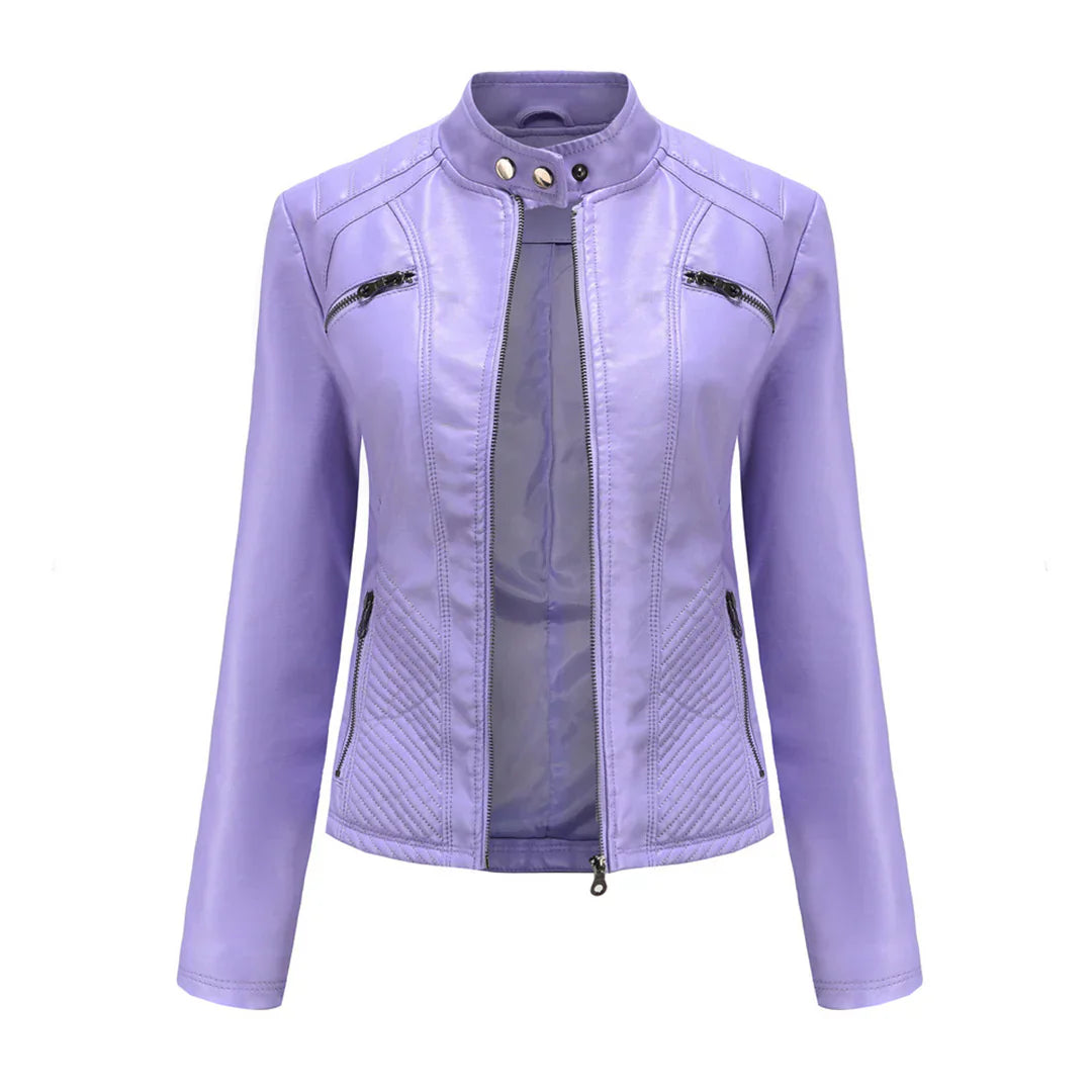 Stylish Leather Women's Jacket with Timeless Design