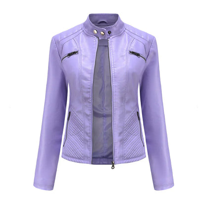 Stylish Leather Women's Jacket with Timeless Design