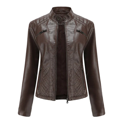 Stylish Leather Women's Jacket with Timeless Design