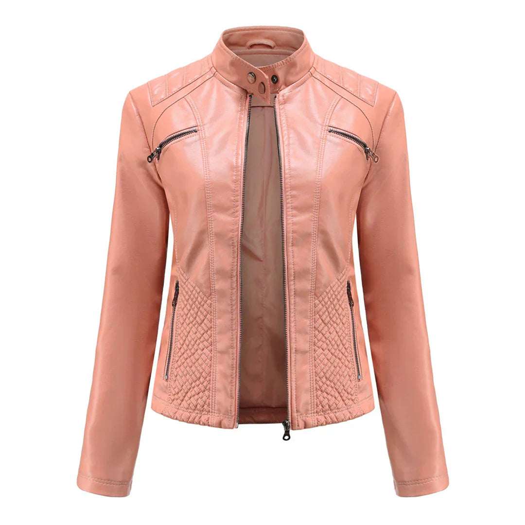 Stylish Leather Women's Jacket with Timeless Design