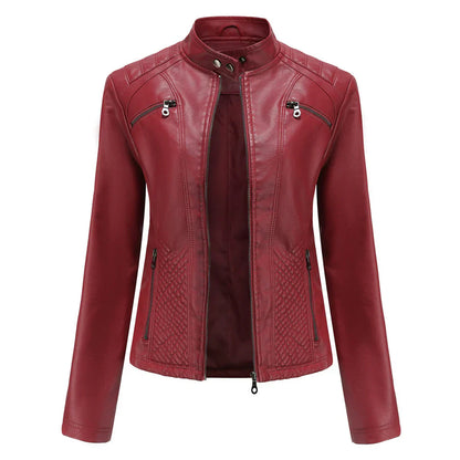 Stylish Leather Women's Jacket with Timeless Design