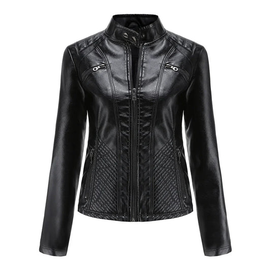 Stylish Leather Women's Jacket with Timeless Design