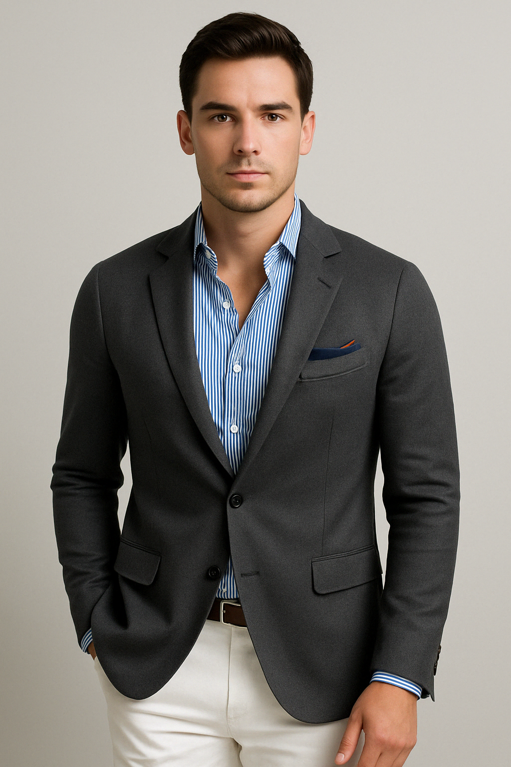Stylish Men's Blazer with Casual Flap Pockets - Dan