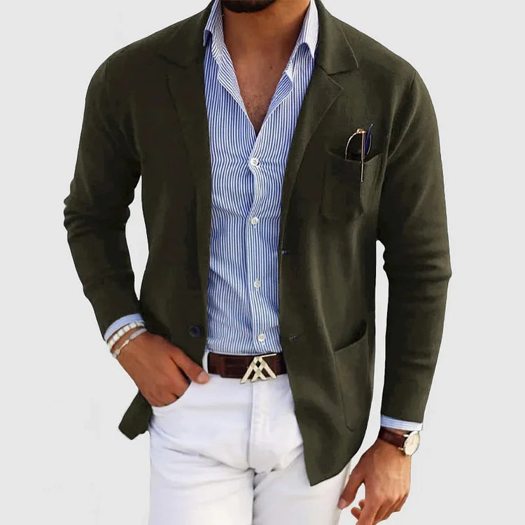 Stylish Men's Blazer with Casual Flap Pockets - Dan