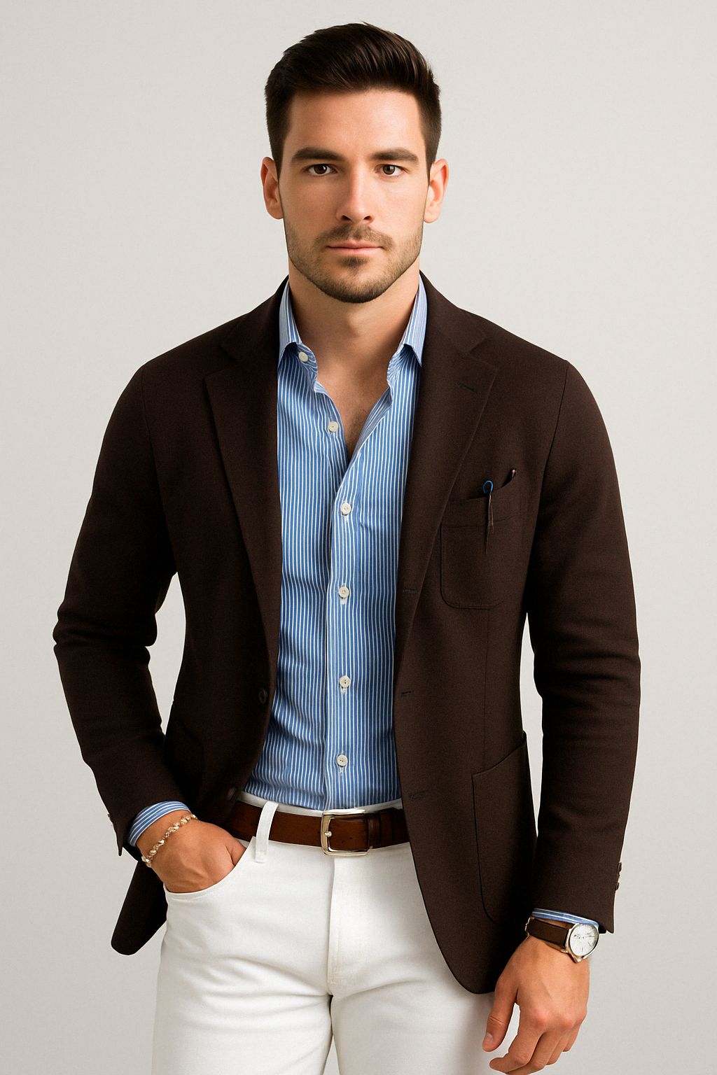 Stylish Men's Blazer with Casual Flap Pockets - Dan