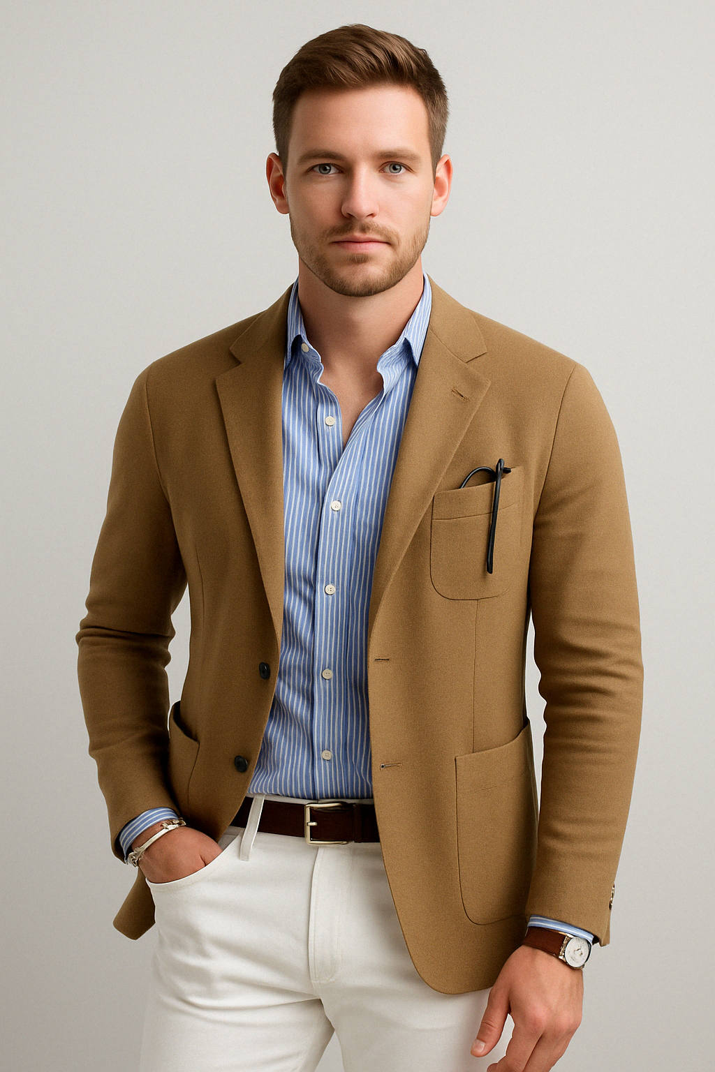 Stylish Men's Blazer with Casual Flap Pockets - Dan