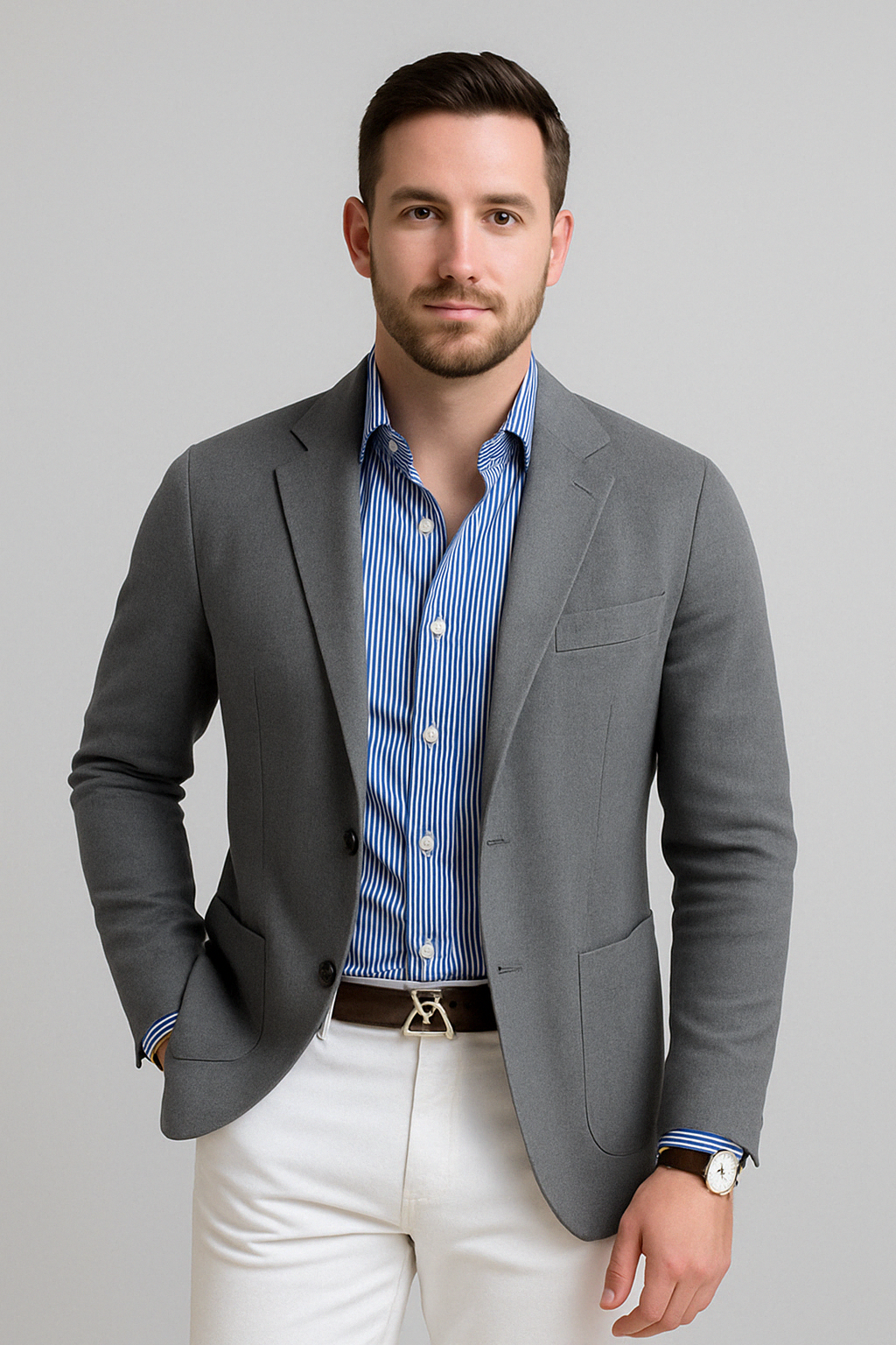 Stylish Men's Blazer with Casual Flap Pockets - Dan