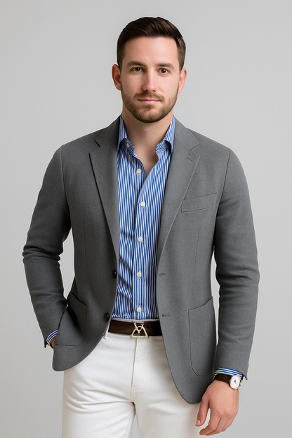 Stylish Men's Blazer with Casual Flap Pockets - Dan