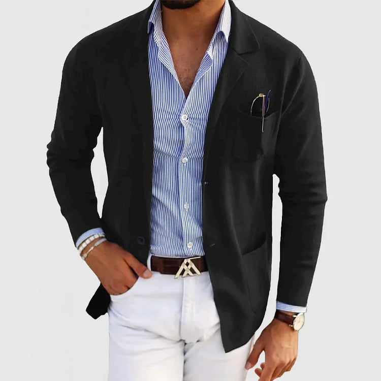 Stylish Men's Blazer with Casual Flap Pockets - Dan