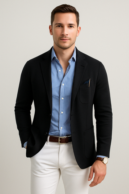 Stylish Men's Blazer with Casual Flap Pockets - Dan
