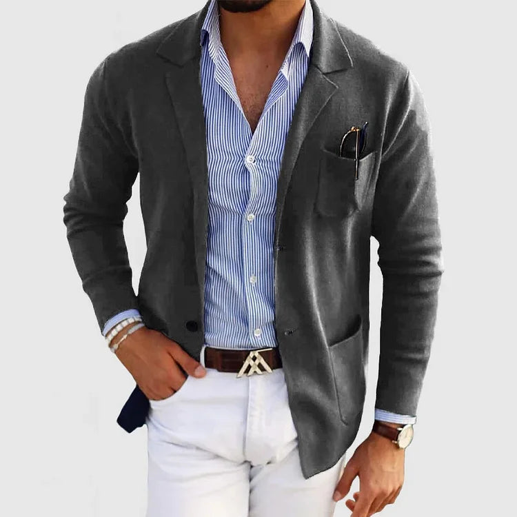 Stylish Men's Blazer with Casual Flap Pockets - Dan