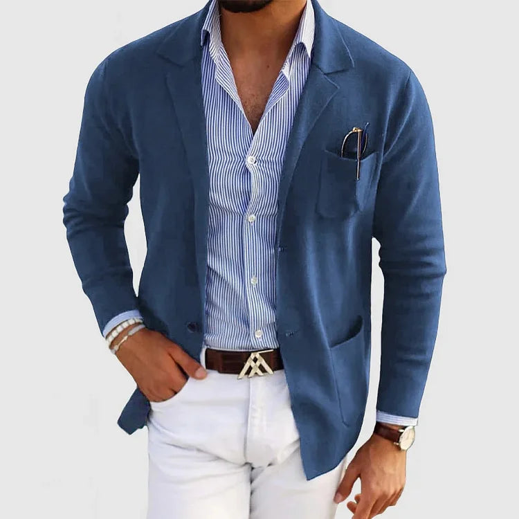 Stylish Men's Blazer with Casual Flap Pockets - Dan