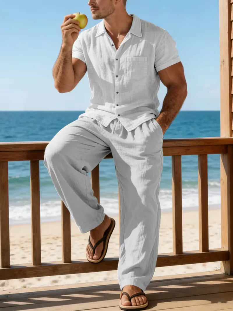 Summer Clothing Set with V-Neck