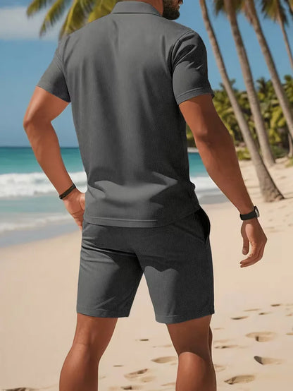 Summer clothing set with polo and shorts