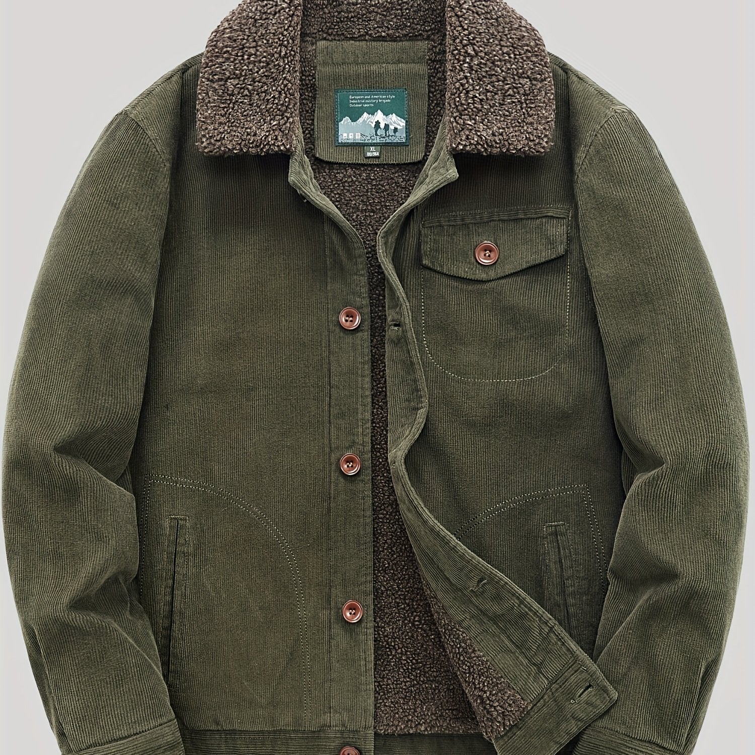 Sven | Warm fleece corduroy men's button jacket