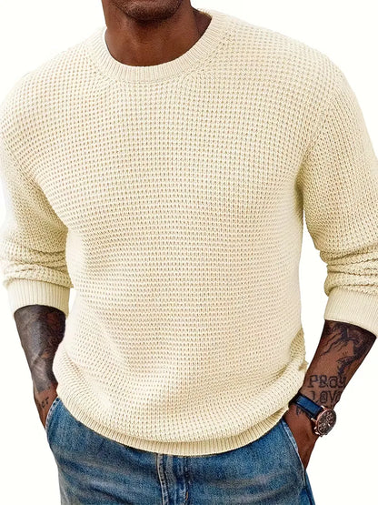 Sweater with Round Neck and Long Sleeves