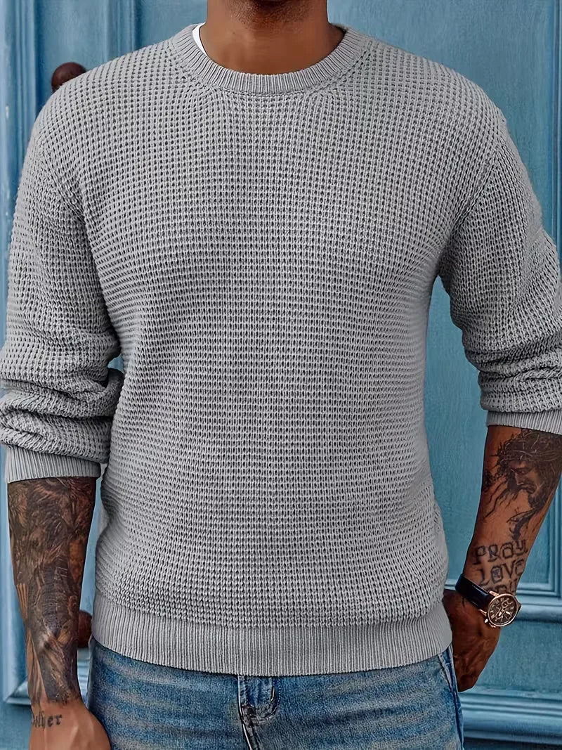Sweater with Round Neck and Long Sleeves