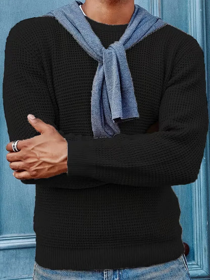 Sweater with Round Neck and Long Sleeves