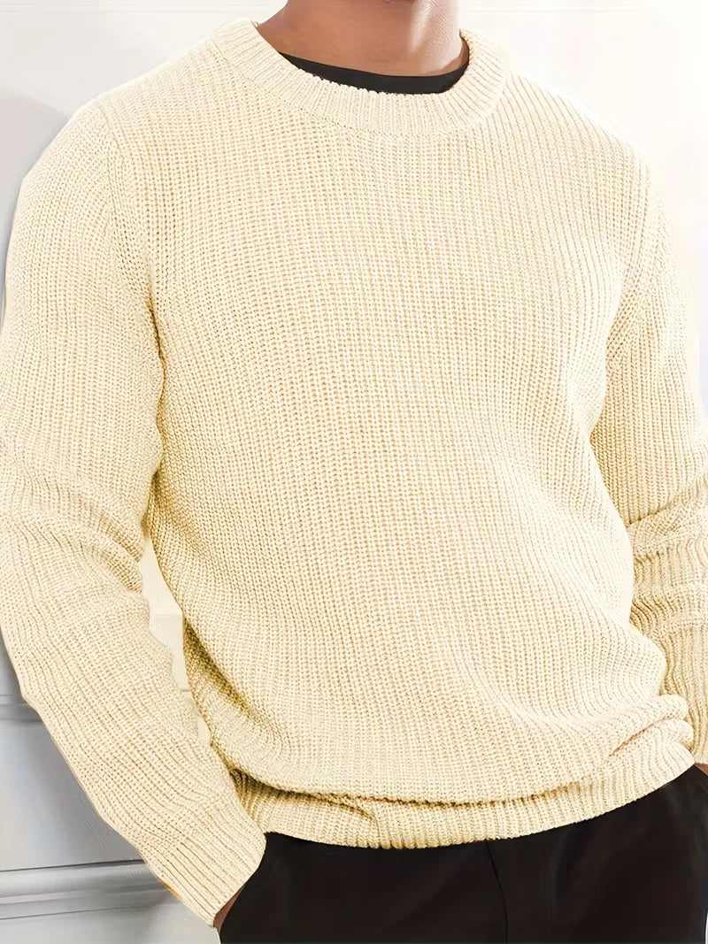 Sweater with Round Neck and Long Sleeves