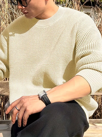 Sweater with Round Neck and Long Sleeves