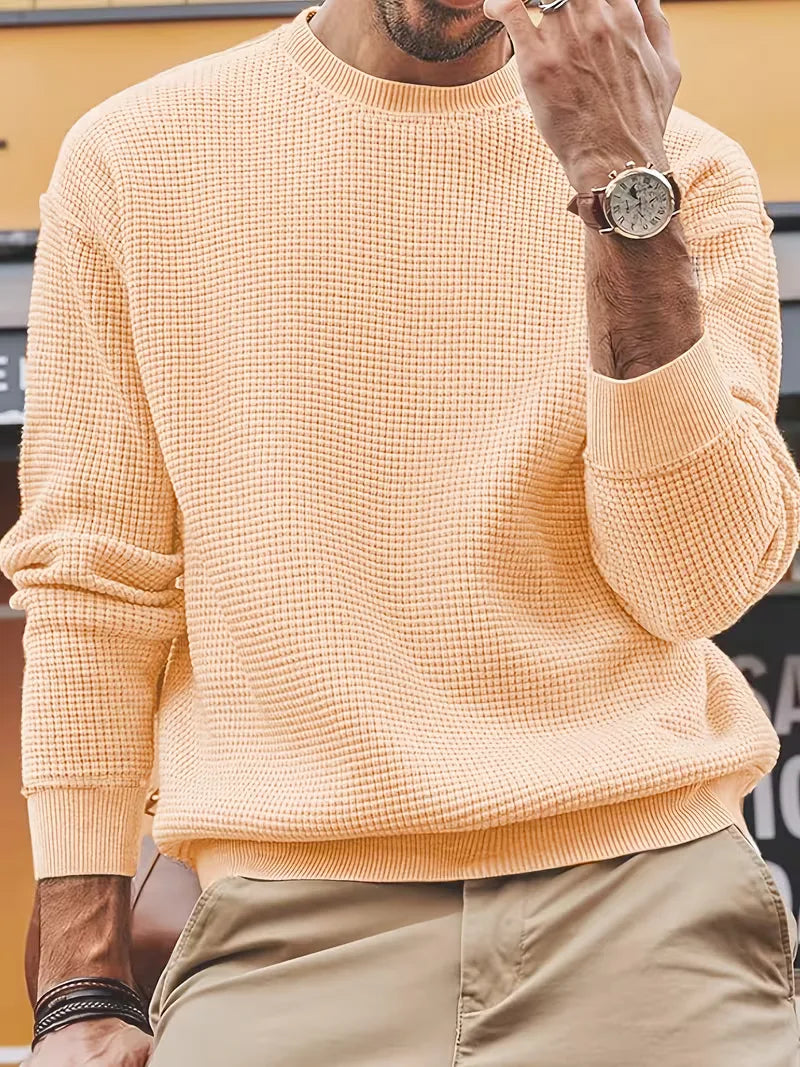 Sweater with Round Neck and Long Sleeves