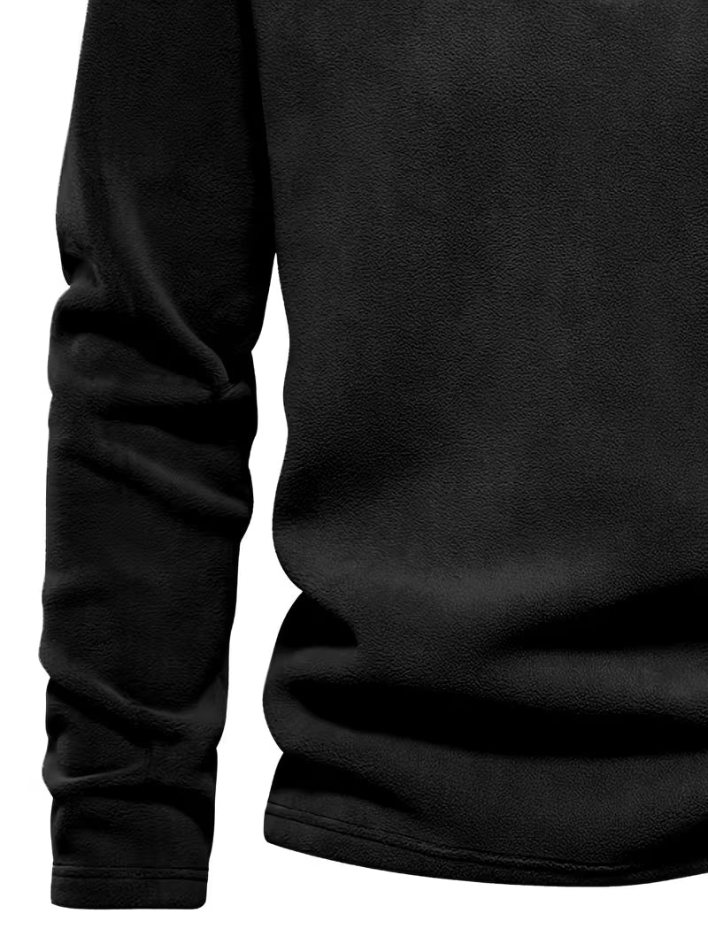 Sweater with Stand-Up Collar and Half-Zip