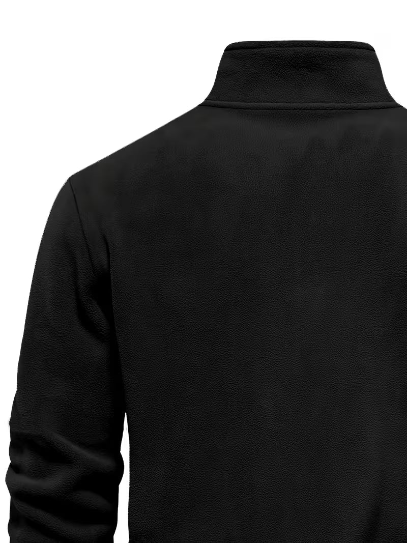 Sweater with Stand-Up Collar and Half-Zip