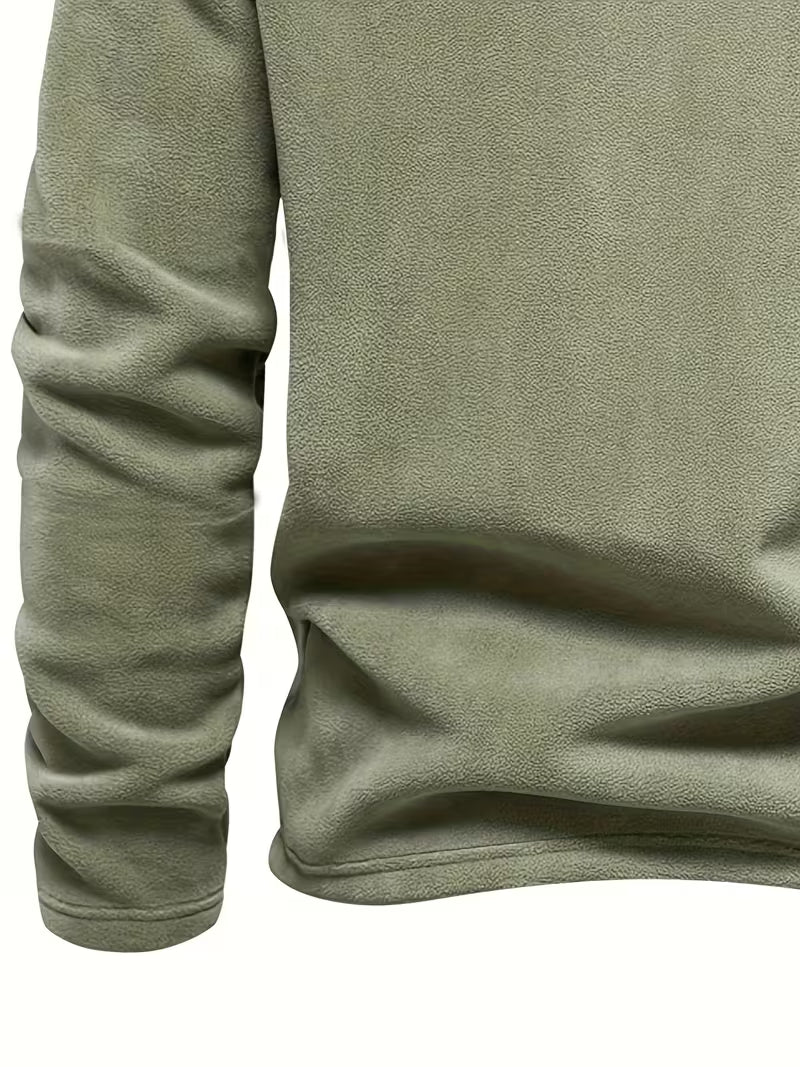 Sweater with Stand-Up Collar and Half-Zip