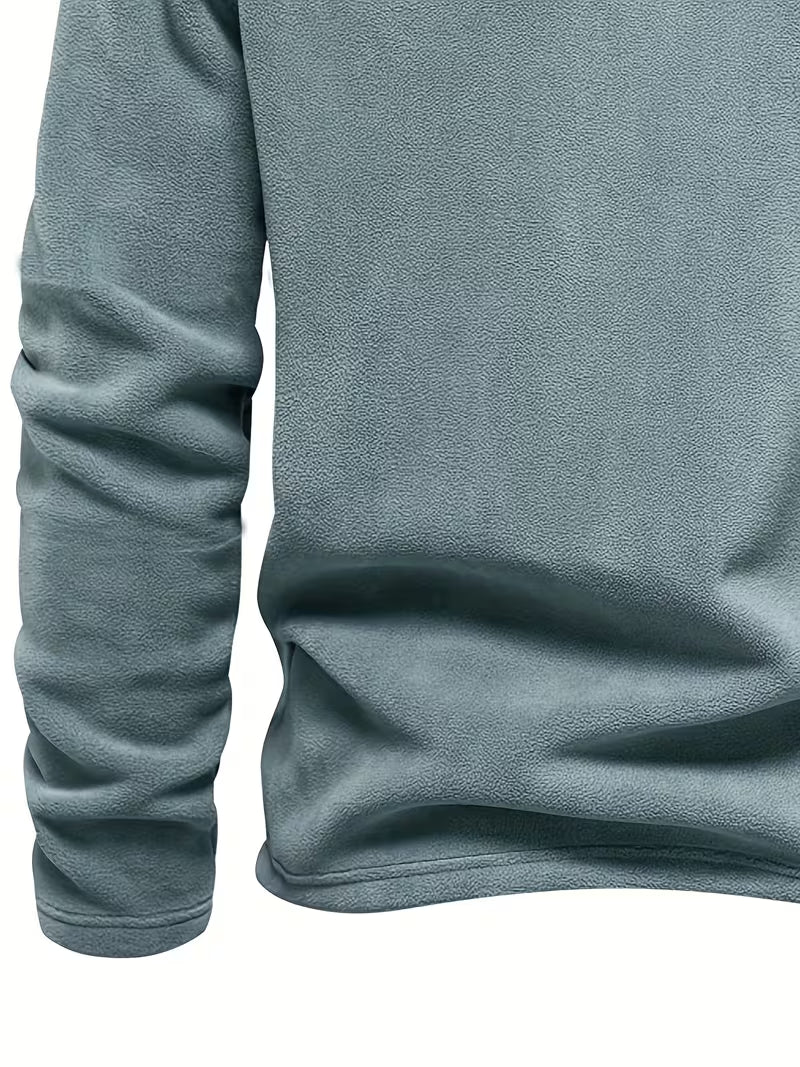 Sweater with Stand-Up Collar and Half-Zip