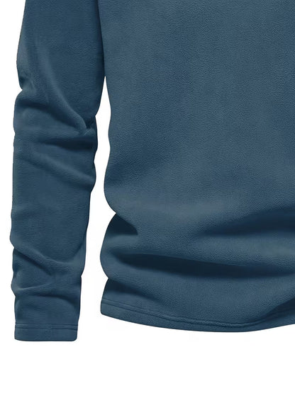 Sweater with Stand-Up Collar and Half-Zip