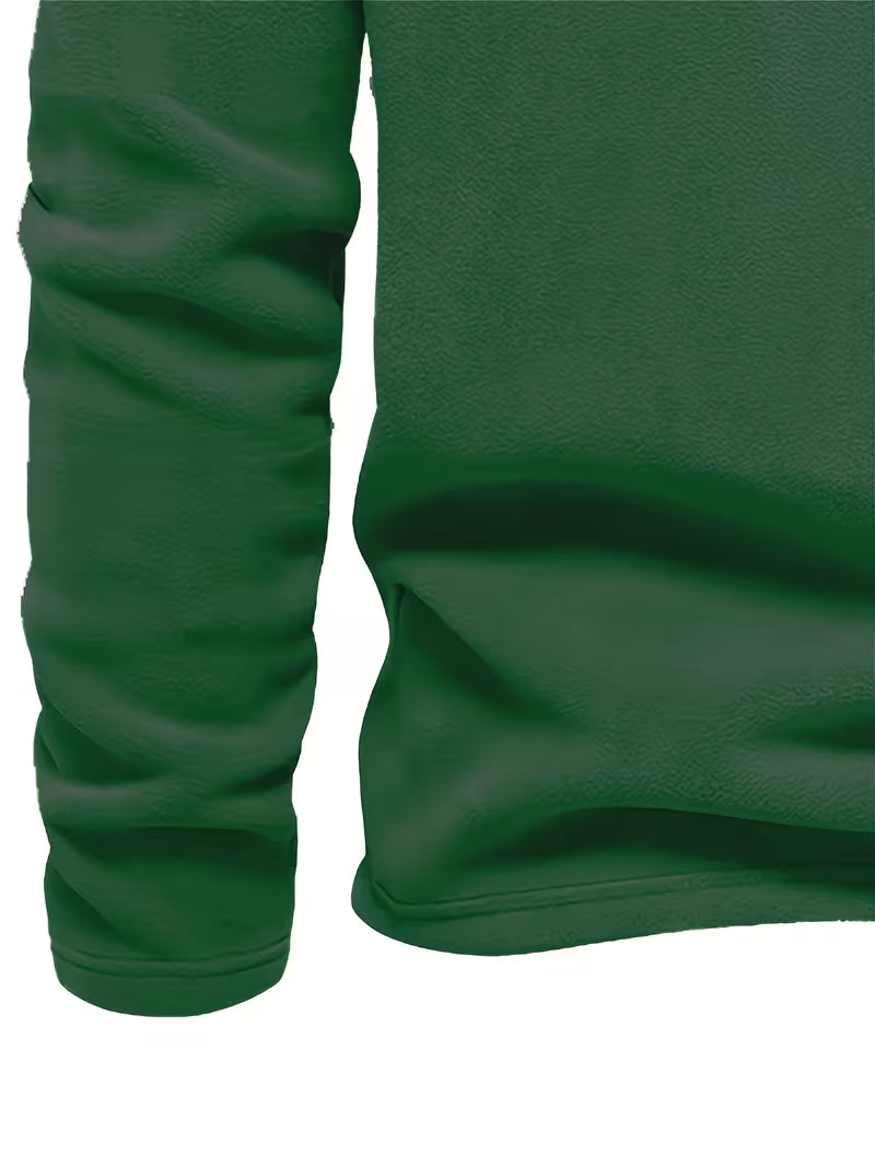 Sweater with Stand-Up Collar and Half-Zip