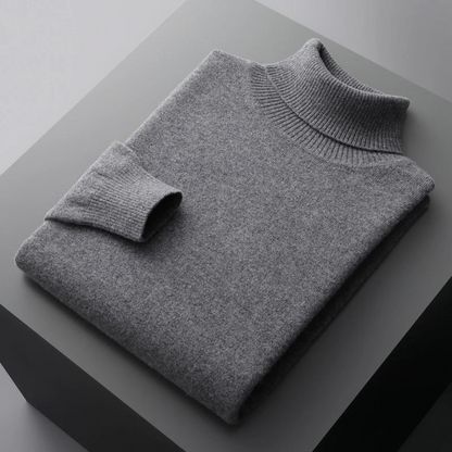 Sweater with high turtleneck and long sleeves