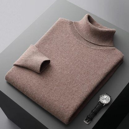 Sweater with high turtleneck and long sleeves