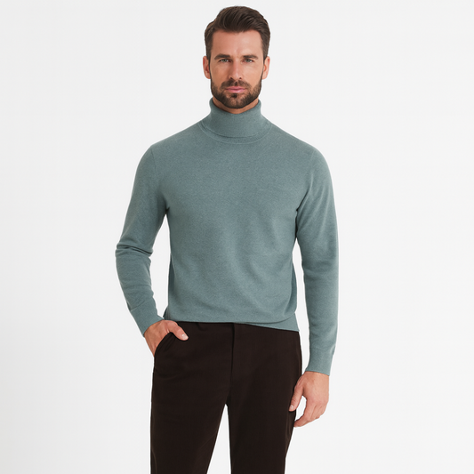 Sweater with high turtleneck and long sleeves
