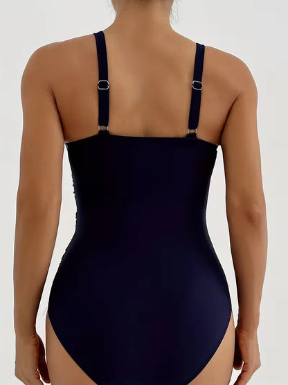 Swimsuit with V-neck and Ruffle
