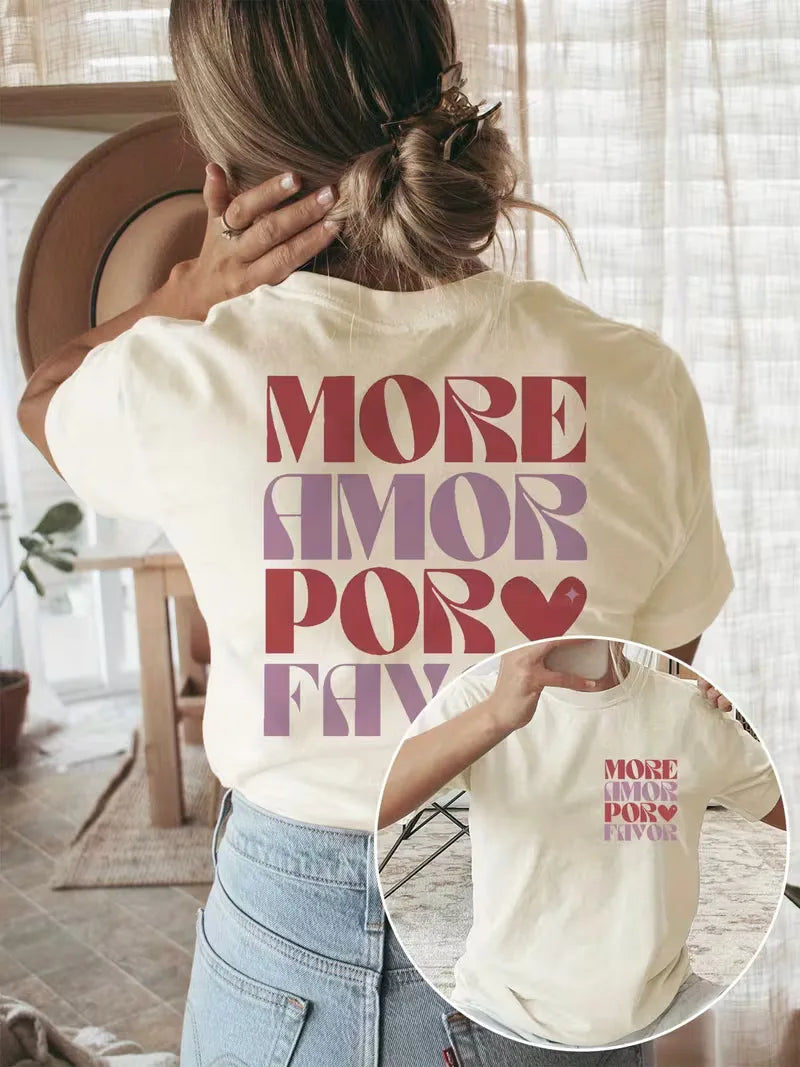 More Amore Please T-shirt with Print and Short Sleeves