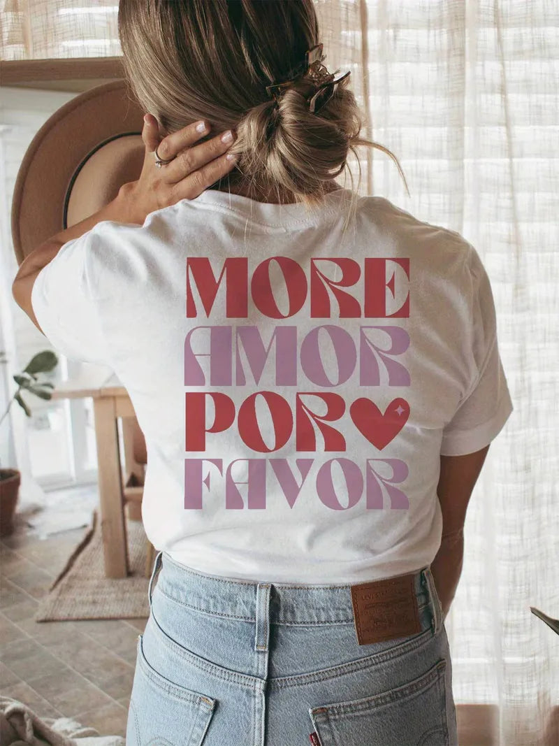 More Amore Please T-shirt with Print and Short Sleeves