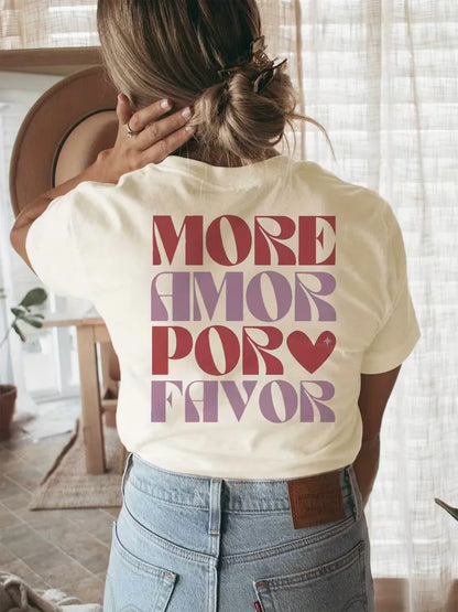 More Amore Please T-shirt with Print and Short Sleeves