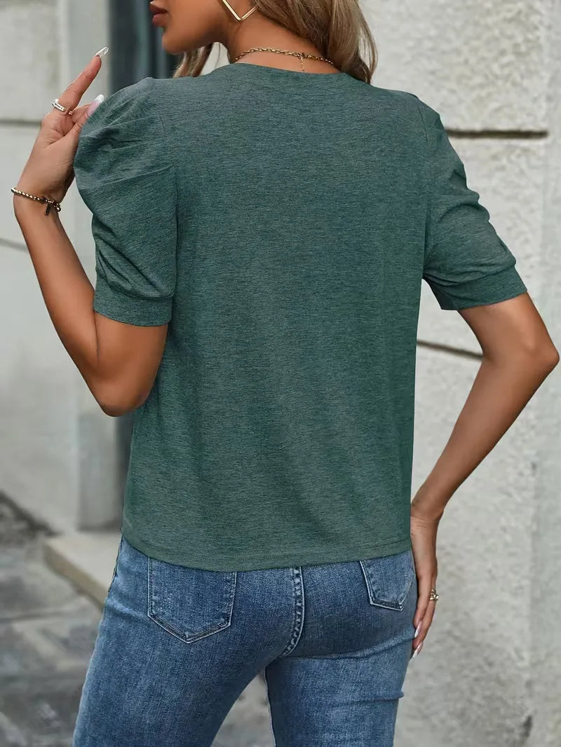 T-shirt with Puffed Sleeves