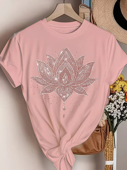 T-shirt with lotus flower print