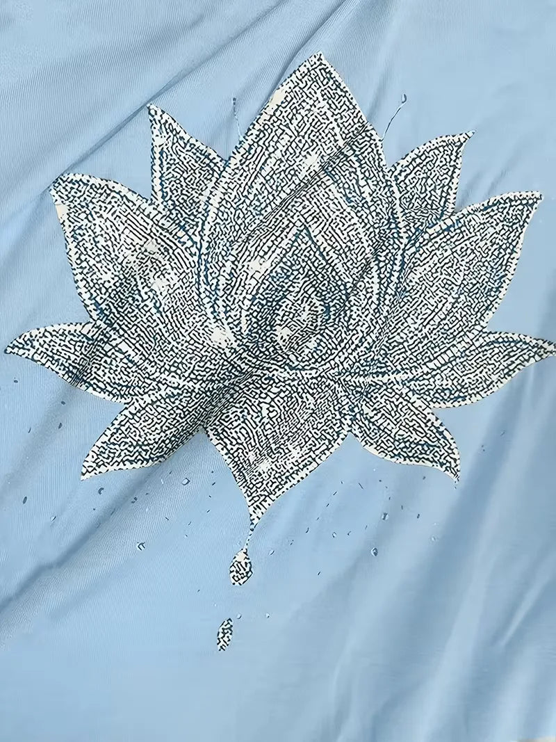 T-shirt with lotus flower print