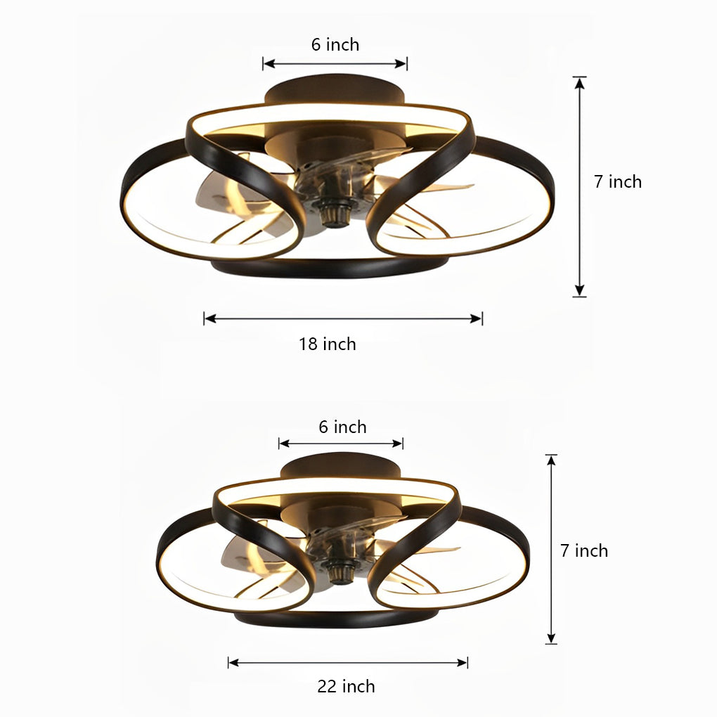 Modern LED Ceiling Fan with Flowers – Stylish and Functional